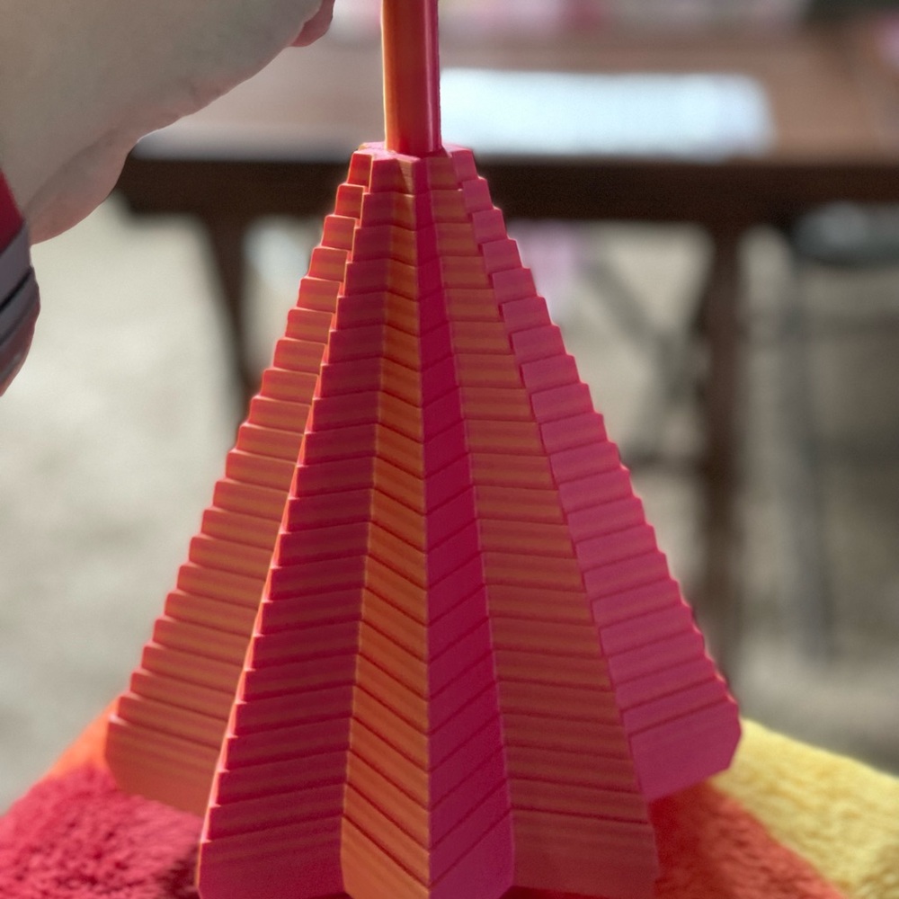 Pink and Orange Pyramid Toy 3D